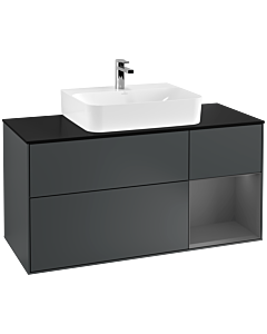 Villeroy und Boch Finion Villeroy und Boch G172GKHG 120cm, plaque de finition noir mat, Emotion, étagère droite Anthracite mat, Midnight Blue Matt Lacquer