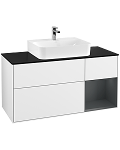Villeroy und Boch Finion Villeroy und Boch Finion G172HGGF 120cm, cover plate black matt, Emotion, shelf on the right Midnight Blue Matt Lacquer , glossy white lacquer