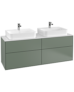 Villeroy und Boch Finion Waschtischunterschrank G18100GM 160x60,3cm, Emotion, Abdeckplatte white matt, Olive Matt Lacquer