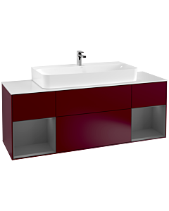 Villeroy und Boch Finion Villeroy und Boch G211GKHB 160cm, couvercle blanc mat, Emotion, étagères Laque anthracite mat, Peony Matt