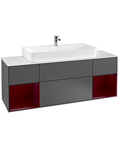Villeroy und Boch Finion Villeroy und Boch Finion G211HBGK 160cm, cover plate white matt, Emotion, shelves Peony matt lacquer, anthracite matt
