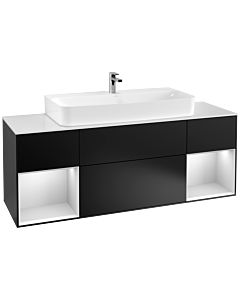Villeroy und Boch Finion Villeroy und Boch Finion G211MTPD 160cm, cover plate white matt, Emotion, shelves white matt lacquer, black matt lacquer