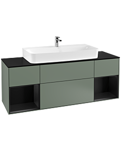 Villeroy und Boch Finion Villeroy und Boch Finion G212PDGM 160cm, cover plate black matt, Emotion, shelves black matt lacquer, Olive Matt Lacquer