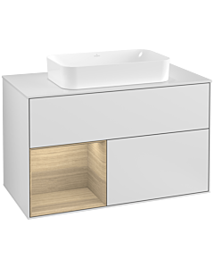Villeroy und Boch Finion Villeroy und Boch Finion G241PCMT 100cm, cover plate white matt, Emotion, shelf left Oak Veneer , white matt lacquer