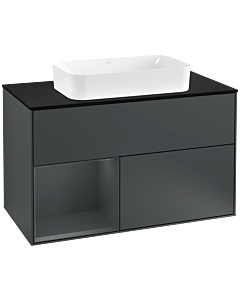 Villeroy und Boch Finion Villeroy und Boch Finion G242HGHG 100cm, black matt cover plate, Emotion, shelf on the left Midnight Blue Matt Lacquer , Midnight Blue Matt Lacquer
