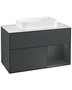 Villeroy und Boch Finion Villeroy und Boch Finion G251HGHG 100cm, cover plate white matt, Emotion, shelf on the right Midnight Blue Matt Lacquer , Midnight Blue Matt Lacquer