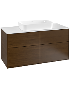 Villeroy und Boch Finion Waschtischunterschrank G26100GN 120x60,3cm, Emotion, Abdeckplatte white matt, Walnut veneer
