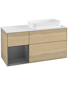 Villeroy und Boch Finion Villeroy und Boch Finion G271GKPC 120cm, cover plate white matt, Emotion, shelf left anthracite matt, Oak Veneer