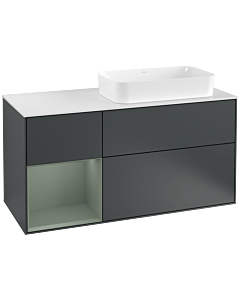 Villeroy und Boch Finion Villeroy und Boch Finion G271GMHG 120cm, cover plate white matt, Emotion, shelf left Olive Matt Lacquer , Midnight Blue Matt Lacquer
