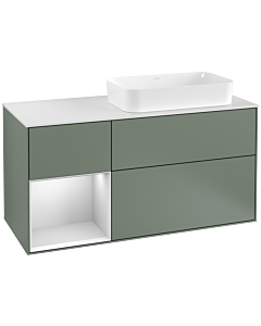 Villeroy und Boch Finion Villeroy und Boch Finion G271MTGM 120cm, cover plate white matt, Emotion, shelf left white matt lacquer, Olive Matt Lacquer