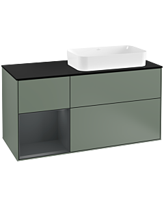Villeroy und Boch Finion Villeroy und Boch Finion G272HGGM 120cm, cover plate black matt, Emotion, shelf left Midnight Blue Matt Lacquer , Olive Matt Lacquer