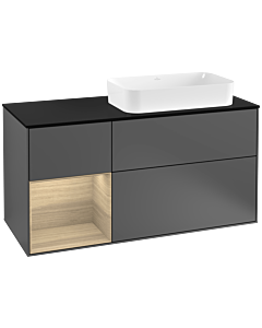 Villeroy und Boch Finion Villeroy und Boch Finion G272PCGK 120cm, cover plate black matt, Emotion, shelf left Oak Veneer , anthracite matt
