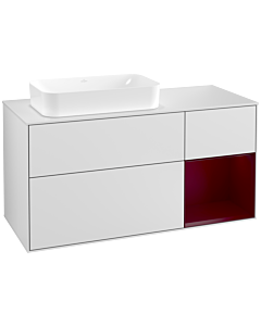 Villeroy und Boch Finion Villeroy und Boch Finion G281HBMT 120cm, cover plate white matt, Emotion, shelf right Peony , white matt lacquer