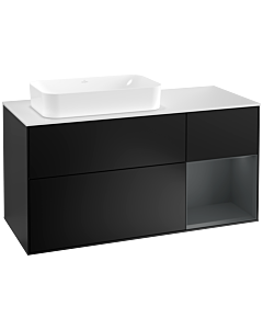 Villeroy und Boch Finion Villeroy und Boch Finion G281HGPD 120cm, cover plate white matt, Emotion, shelf on the right Midnight Blue Matt Lacquer , black matt lacquer