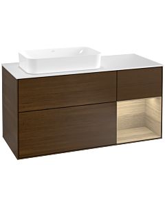 Villeroy und Boch Finion Villeroy und Boch Finion G281PCGN 120cm, cover plate white matt, Emotion, shelf on the right Oak Veneer , Oak Veneer veneer