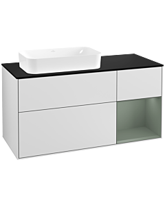 Villeroy und Boch Finion Villeroy und Boch Finion G282GMMT 120cm, cover plate black matt, Emotion, shelf right Olive Matt Lacquer , white matt lacquer