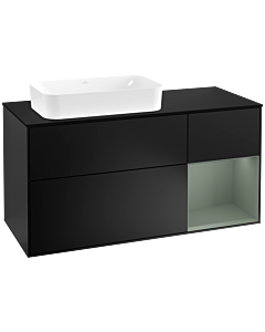 Villeroy und Boch Finion Villeroy und Boch Finion G282GMPD 120cm, cover plate black matt, Emotion, shelf right Olive Matt Lacquer , black matt lacquer