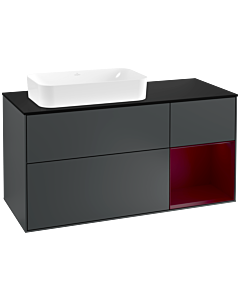 Villeroy und Boch Finion Villeroy und Boch G282HBHG 120cm, plaque de finition noire mate, Emotion, étagère droite Peony , Midnight Blue Matt Lacquer