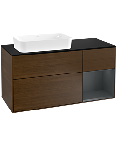 Villeroy und Boch Finion Villeroy und Boch Finion G282HGGN 120cm, cover plate black matt, Emotion, shelf on the right Midnight Blue Matt Lacquer , Blue Matt Lacquer veneer