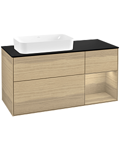 Villeroy und Boch Finion Villeroy und Boch Finion G282PCPC 120cm, cover plate black matt, Emotion, shelf on the right Oak Veneer , Oak Veneer