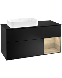 Villeroy und Boch Finion Villeroy und Boch Finion G282PCPD 120cm, cover plate black matt, Emotion, shelf on the right Oak Veneer , black matt lacquer
