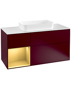 Villeroy und Boch Finion Villeroy und Boch Finion G291HFHB 120cm, cover plate white matt, Emotion, shelf left gold matt, Peony Matt