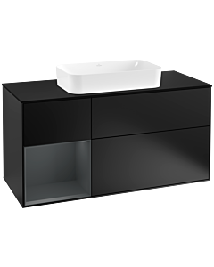Villeroy und Boch Finion Villeroy und Boch Finion G292HGPD 120cm, cover plate black matt, Emotion, shelf left Midnight Blue Matt Lacquer , black matt lacquer