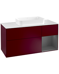 Villeroy und Boch Finion Villeroy und Boch Finion G301GKHB 120cm, cover plate white matt, Emotion, shelf on the right anthracite matt, Peony Matt
