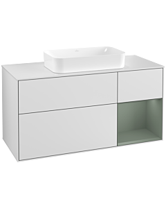 Villeroy und Boch Finion Villeroy und Boch Finion G301GMMT 120cm, cover plate white matt, Emotion, shelf right Olive Matt Lacquer , white matt lacquer