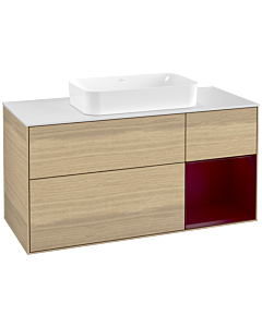 Villeroy und Boch Finion Villeroy und Boch Finion G301HBPC 120cm, cover plate white matt, Emotion, shelf on the right Peony , Oak Veneer