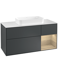 Villeroy und Boch Finion Villeroy und Boch Finion G301PCHG 120cm, cover plate white matt, Emotion, shelf on the right Oak Veneer , midnight Blue Matt Lacquer