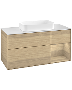 Villeroy und Boch Finion Villeroy und Boch Finion G301PCPC 120cm, cover plate white matt, Emotion, shelf right Oak Veneer , Oak Veneer