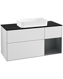 Villeroy und Boch Finion Villeroy und Boch Finion G302HGMT 120cm, cover plate black matt, Emotion, shelf on the right Midnight Blue Matt Lacquer , white matt lacquer