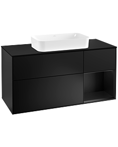 Villeroy und Boch Finion Villeroy und Boch Finion G302PDPD 120cm, cover plate black matt, Emotion, shelf on the right black matt lacquer, black matt lacquer