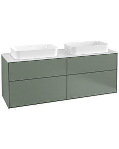Villeroy und Boch Finion Waschtischunterschrank G31100GM 160x60,3cm, Emotion, Abdeckplatte white matt, Olive Matt Lacquer