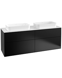 Villeroy und Boch Finion Waschtischunterschrank G31100PD 160x60,3cm, Emotion, Abdeckplatte white matt, Black matt lacquer