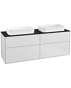 Villeroy und Boch Finion Waschtischunterschrank G31200MT 160x60,3cm, Emotion, Abdeckplatte black matt, White matt lacquer
