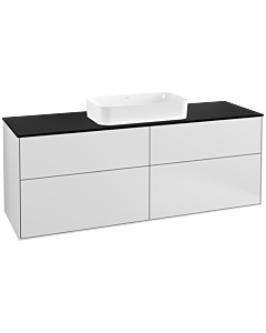Villeroy und Boch Finion Villeroy und Boch G32200MT 160x60,3cm, Emotion, plaque de finition noir mat, laqué blanc mat