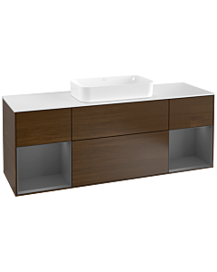 Villeroy und Boch Finion Villeroy und Boch Finion G331GKGN 160cm, cover plate white matt, Emotion, shelves anthracite matt lacquer, walnut veneer