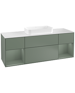 Villeroy und Boch Finion Villeroy und Boch Finion G331GMGM 160cm, cover plate white matt, Emotion, shelves olive matt lacquer, Olive Matt Lacquer