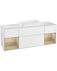 Villeroy und Boch Finion Villeroy und Boch Finion G331PCGF 160cm, cover plate white matt, Emotion, shelves Oak Veneer , glossy white lacquer