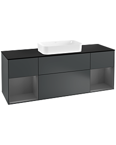 Villeroy und Boch Finion Villeroy und Boch Finion G332GKHG 160cm, cover plate black matt, Emotion, shelves anthracite matt lacquer, midnight Blue Matt Lacquer