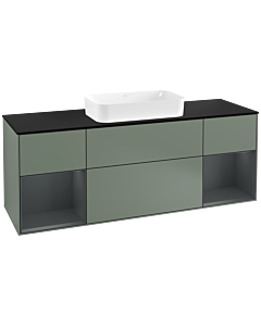 Villeroy und Boch Finion Villeroy und Boch Finion G332HGGM 160cm, cover plate black matt, Emotion, shelves Midnight matt lacquer, Olive Matt Lacquer