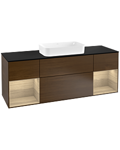 Villeroy und Boch Finion Villeroy und Boch Finion G332PCGN 160cm, cover plate black matt, Emotion, shelves Oak Veneer , Oak Veneer veneer