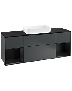Villeroy und Boch Finion Villeroy und Boch Finion G332PDHG 160cm, cover plate black matt, Emotion, shelves black matt lacquer, midnight Blue Matt Lacquer