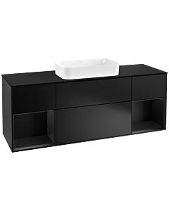 Villeroy und Boch Finion Villeroy und Boch Finion G332PDPD 160cm, cover plate black matt, Emotion, shelves Black matt lacquer, Black matt lacquer