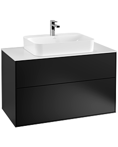 Villeroy und Boch Finion Villeroy und Boch G35100PD 100x60,3cm, Emotion, plaque de finition blanc mat, laqué noir mat