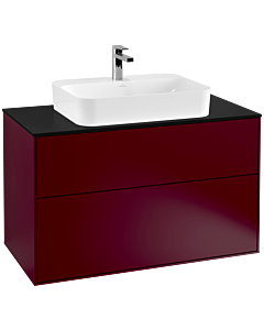 Villeroy und Boch Finion Waschtischunterschrank G35200HB 100x60,3cm, Emotion, Abdeckplatte black matt, Peony Matt