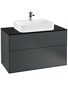Villeroy und Boch Finion Waschtischunterschrank G35200HG 100x60,3cm, Emotion, Abdeckplatte black matt, Midnight Blue Matt Lacquer