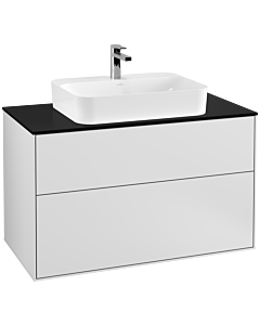 Villeroy und Boch Finion Waschtischunterschrank G35200MT 100x60,3cm, Emotion, Abdeckplatte black matt, White matt lacquer